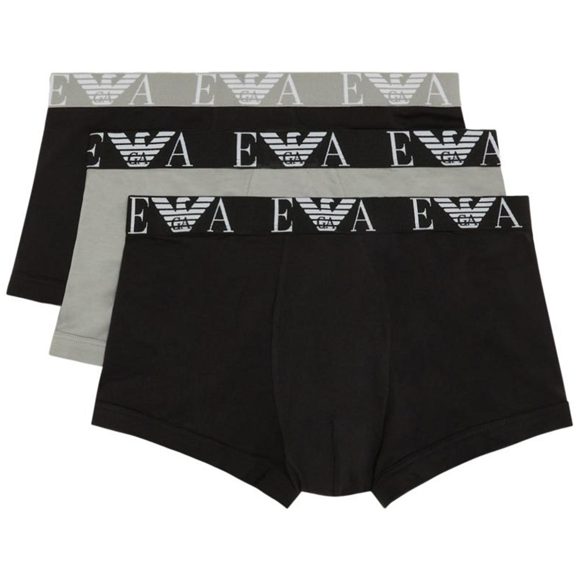 

Emporio Armani Ss24 Waistband Letter Embroidered Boxer Briefs 3-Pack Men underwear 111357-4R715-35321 L