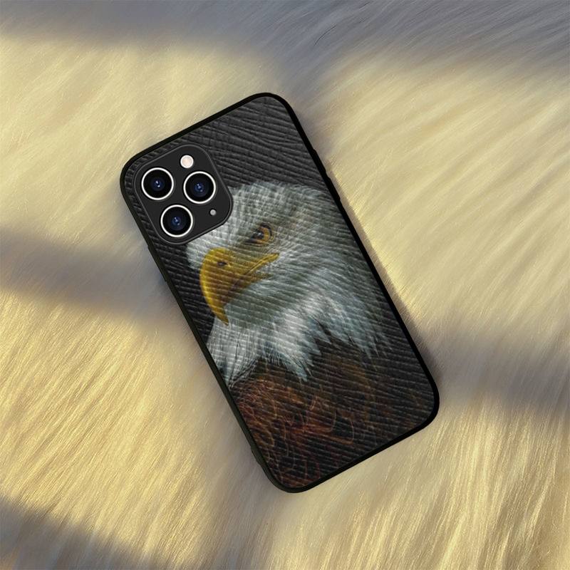 King Of Birds Eagle Handyhülle Hartlederhülle für iPhone 11 12 13 Mini Pro Max 8 7 Plus SE 2020 X XR XS Coque