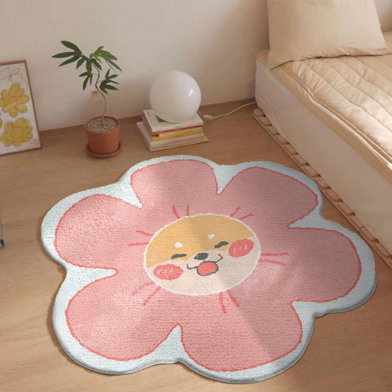 Schlafzimmerteppich Schmutzabweisender Make-up-Hocker-Teppich Nachttischteppich Runder Teppich Wohnzimmerteppich