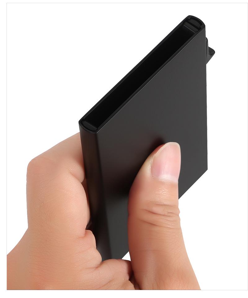 Ultra-Thin Anti-Theft Aluminum Card Holder with Automatic Pop-Up Mechanism