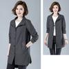 7XL Black Coat Women Windbreaker Spring Autumn Coats Hooded Women Outerwear Mid-Length Trench Coat Female