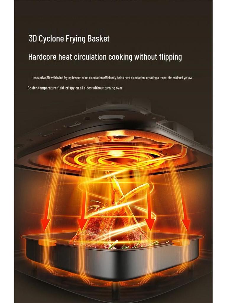 6L Intelligenter Heißluftfritteuse: Tragbar, Multifunktional, Ölfrei, Rauchfrei, Automatisches Visuelles Kochen