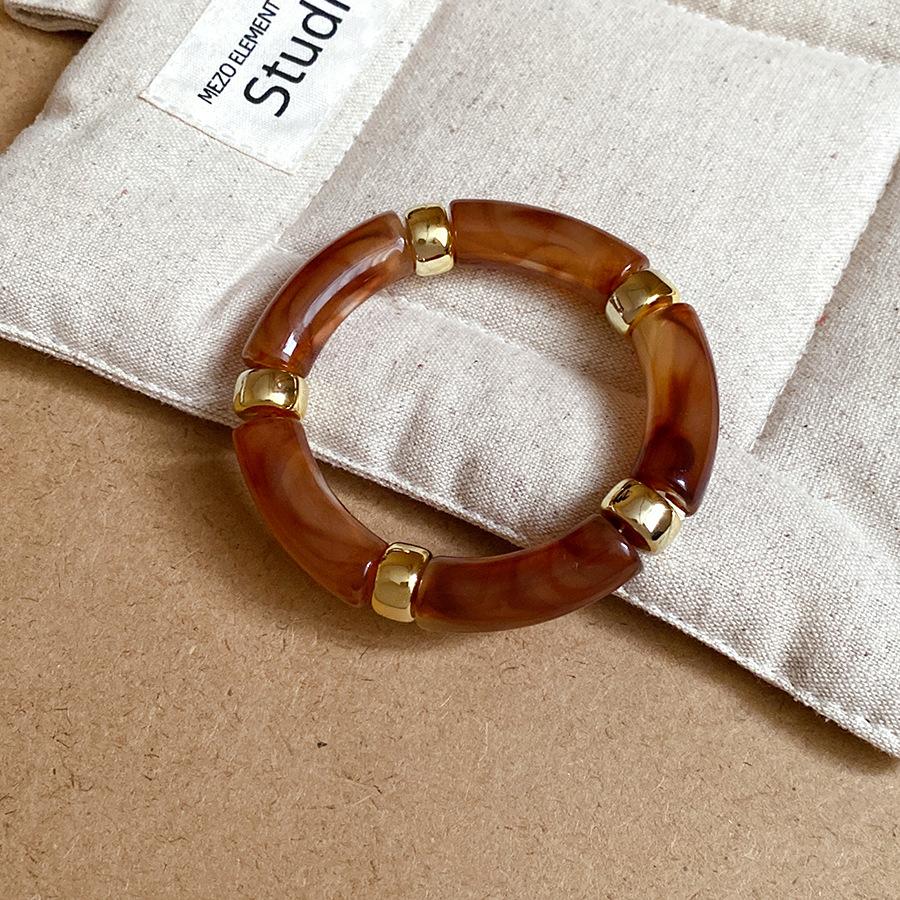 Acrylic Splicing Round Bangles for Women 2025 Retro Fashion Versatile Bracelet High-end Touch Hand Minimalist Men's Zircon Gift