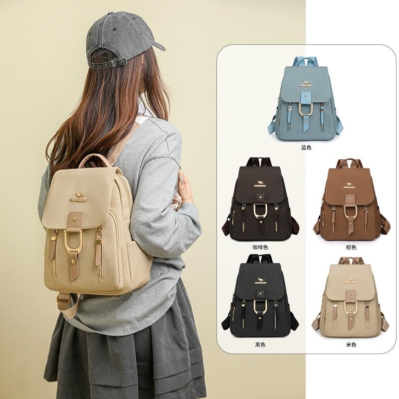 New Large-capacity Soft Linen Cloth Pattern Backpack Women's Versatile Multi-zipper Travel Bag Casual Fashion Backpack