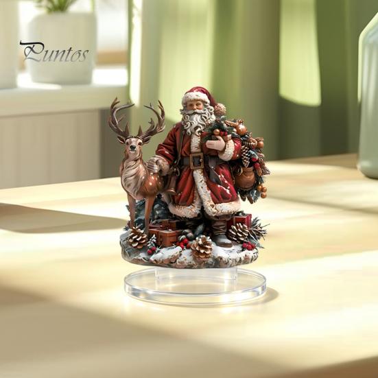 Weihnachts-Tischdekoration Rentier Weihnachtsmann Tischdeko, 2D Acryl Geschenkideen für Party-Deko Kamin Wohnzimmer Schlafzimmer Zuhause Leichtgewicht