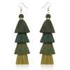 Bohemian Multi-Layer Fringed Earrings Ethnic Style Colored Ear Hooks Drooping Earrings