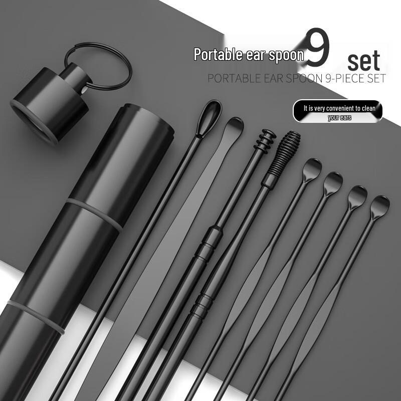 Tragbares 3-teiliges Set aus Edelstahl-Ohrenschmalzentferner & Zahnstocher