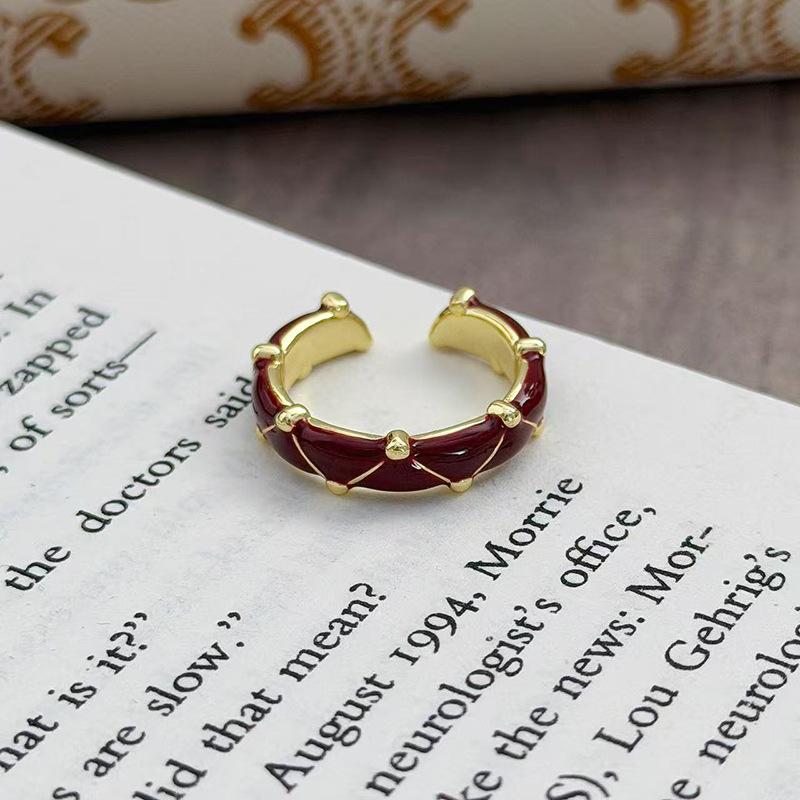 Δαχτυλίδι Στυλό Ζιρ***** με Κόκκινη Σταγόνα Λαδιού Άγκυρας Πρωτοχρονιάς Τυχερό Ρετρό Ελαφριά Πολυτέλεια Νότα Νίκης Δαχτυλίδι Δείκτη Γυναικείο