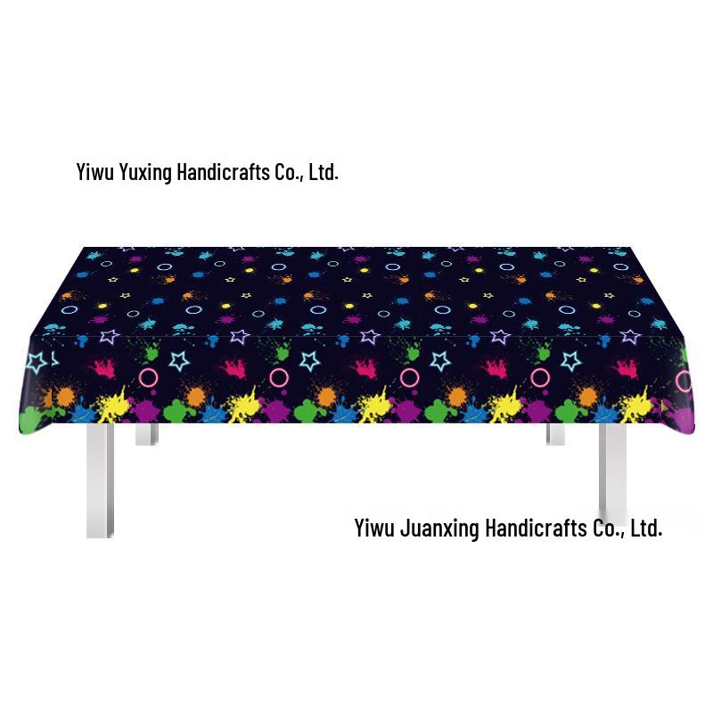 Neon Party Set: Disposable Napkins, Paper Plates, Cutlery, Bunting, Tablecloth, and Decorations