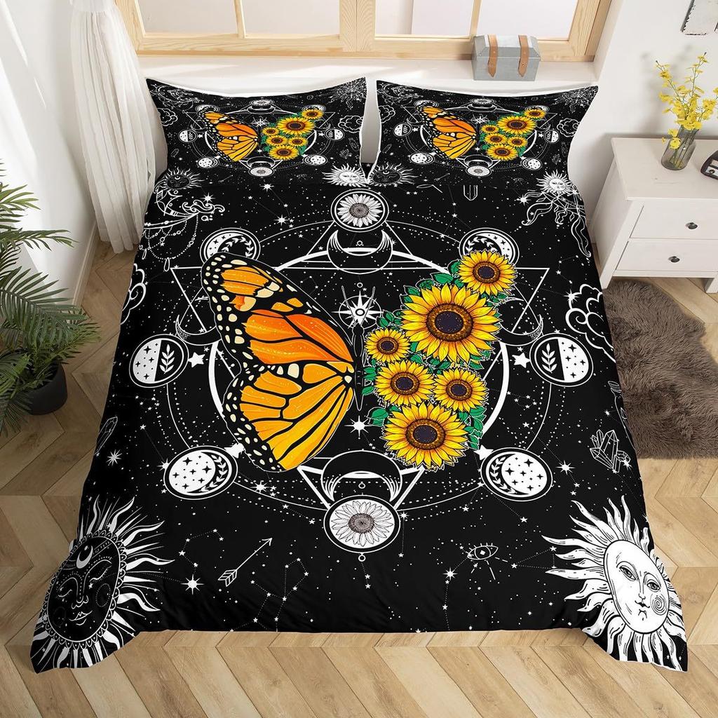 Pink Cartoon Cow Three-Piece Quilt Cover 3D Digital Printing Bedding Kit Bed Cover