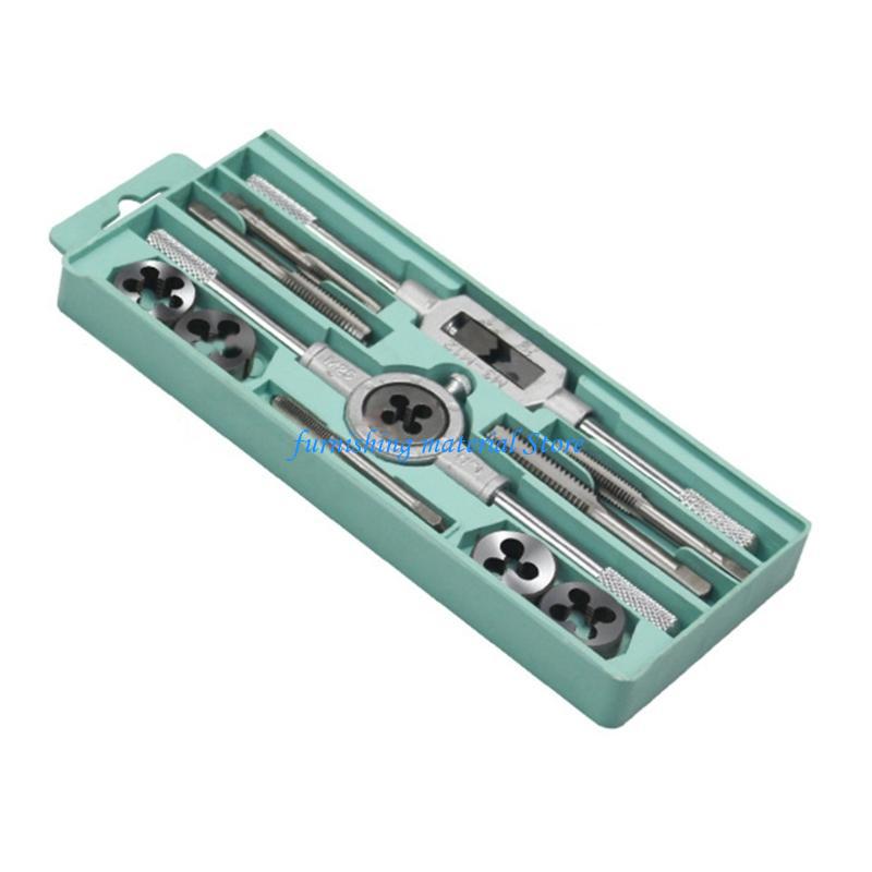 Y5GD Tap and Die Set Metric  Professional Screw Thread Plugs Straight Taper Reamer Threading Hand Repair Tools Set