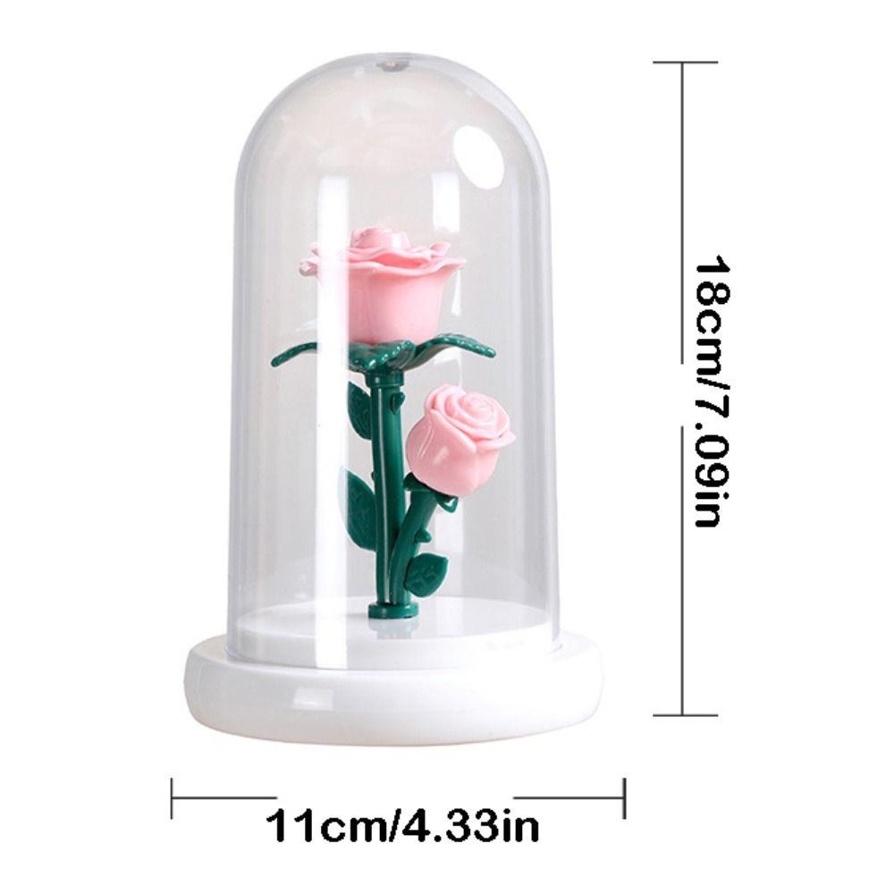 Luminous Eternal Rose Lamp with Lampshade Bedroom Bedside Lamp LED Flower Light  Anniversary Gift
