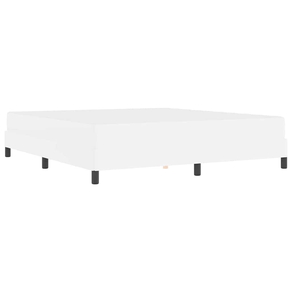 Bed Frame with Mattress Pure White 180 x 200 cm Fabric