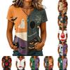 Women's Fashion Casual V-neck Short-sleeved Halloween Printed T-shirt Top