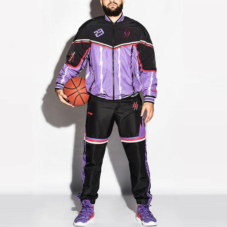 Li Ning Sports Basketball Series Raptors Color Block Loose Warm Jacket Men Jacket Black AJDR545-1