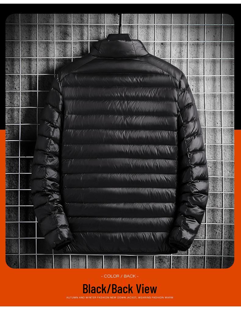 Men's Lightweight Down Jacket 2024: New Style, Portable, Versatile, Large Size, Solid Color for Autumn/Winter.