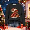Women's Fashionable Casual Long-Sleeved Christmas Letter Print Crew-Neck Sweatshirt