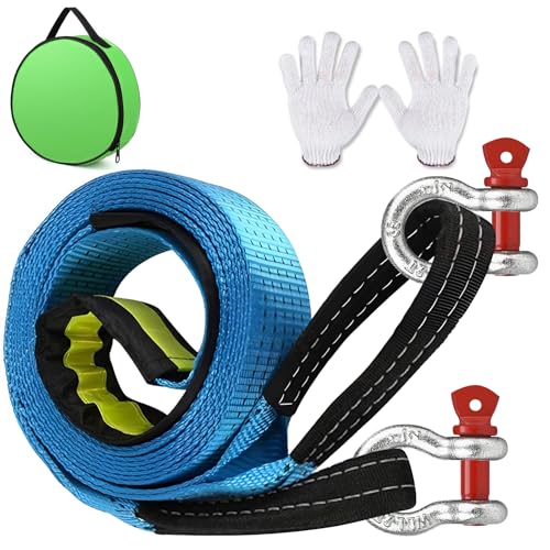 

Буксировочный трос Athvcht, 16,8 футов (5 м) Длинный, Максимальная нагрузка 9 тонн, Буксировочный трос для автомобилей, Аварийный трос, Выезд со снежной дороги, Меры для аварийного выезда,