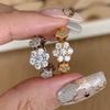 Romantic design exquisite rings for women new in silver  full diamond flower ring suitable for daily wedding  gifts
