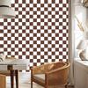 Checkerboard Wallpaper White and Rust for Living Room and Bedroom 50x1000