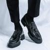 Large size men's fringed leather shoes men's foreign trade spring and autumn patent leather glossy business dress groom wedding shoes