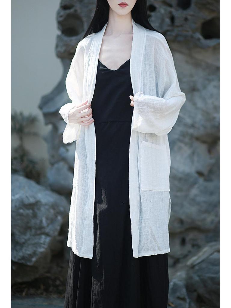 Zen Style Cotton Linen Cardigan - Spring/Summer Sun Protection