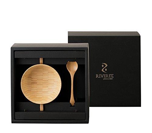 RIVERET Soup Cup and Spoon Set, 400ml, Made in Japan, Dishwasher Safe, Brown, RV-203B