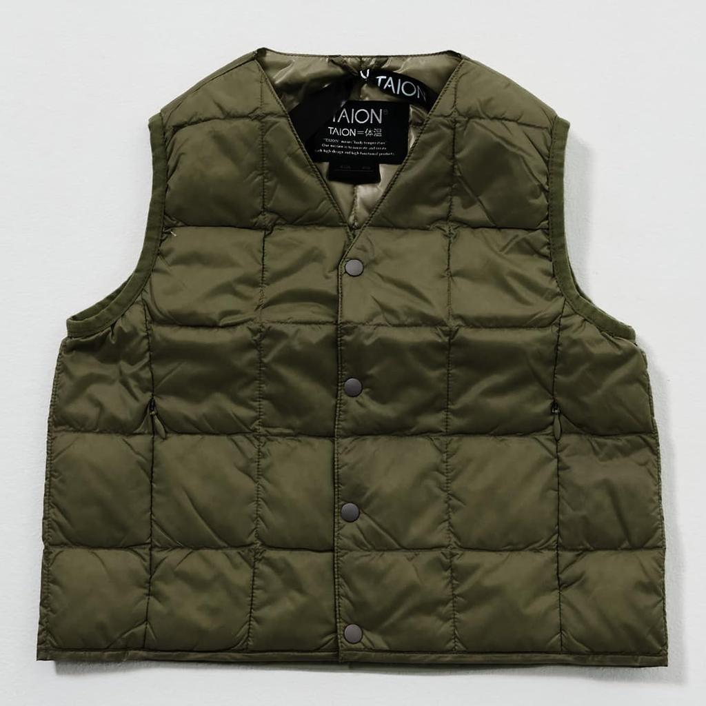 button inner down vest [Kids] V-neck