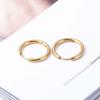 1 Pair Unisex Silver/Black/Gold Color Round Circle Titanium Steel Earrings Buckle Hoop Earrings