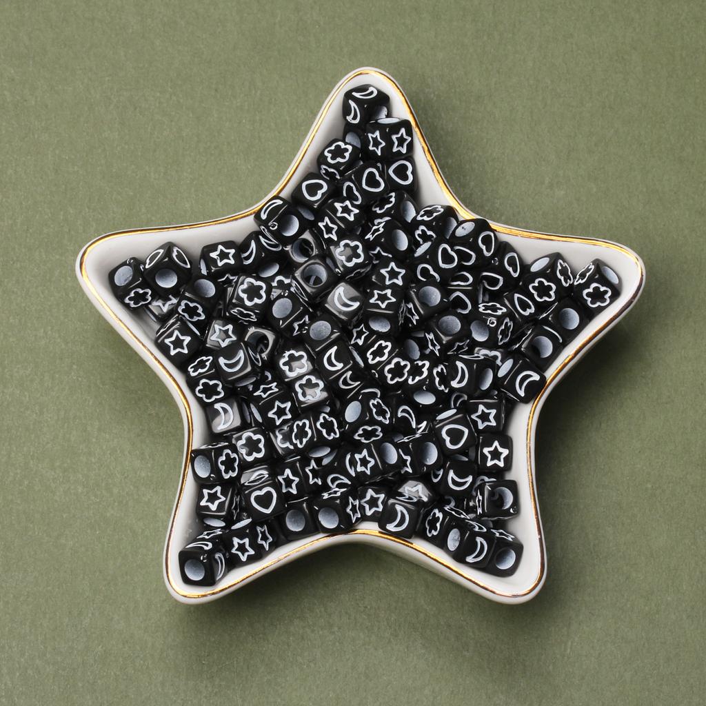 6mm Kiefernholzperlen 80 Stück Perlenmaterial Acryl Würfelperlen DIY Armband Halskette Schmuckherstellung