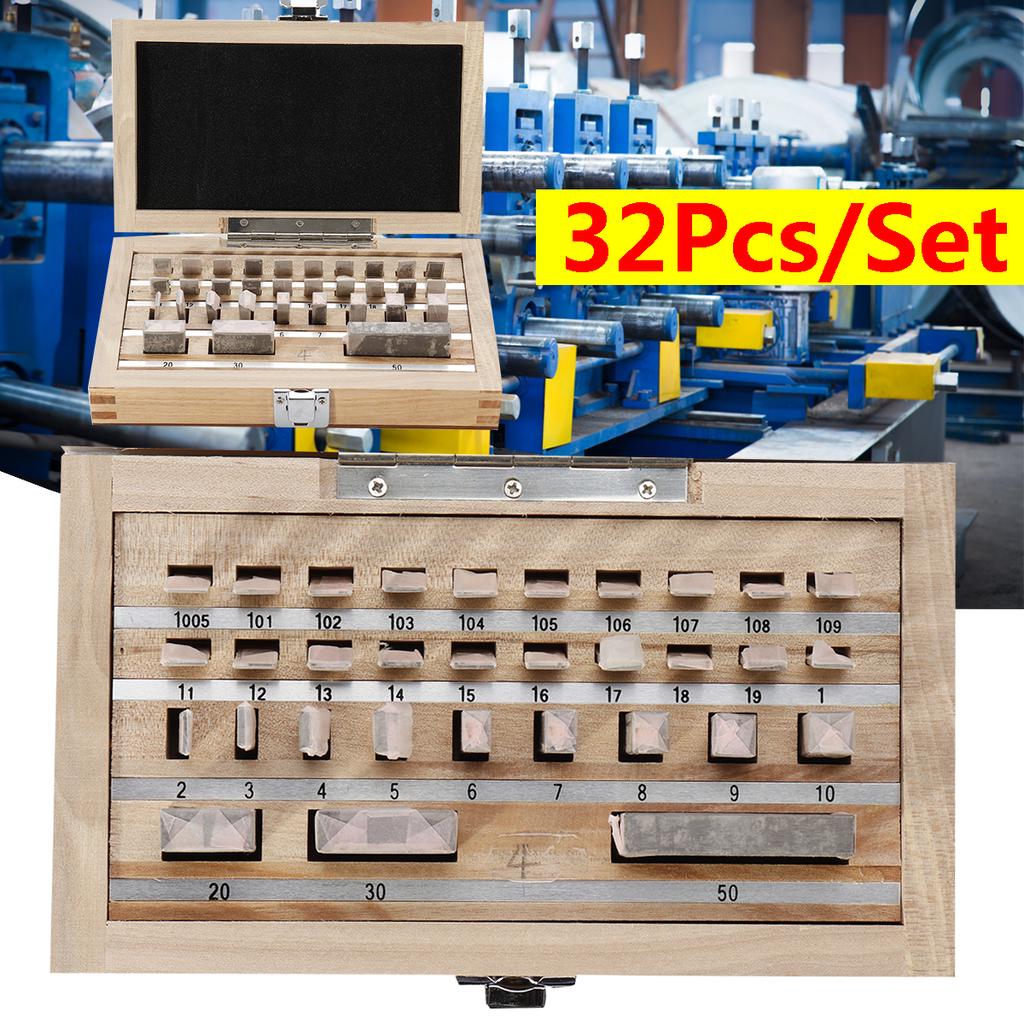 32Pcs/Set Steel Metric Gage Block Grade 0 Slip Jo Blocks 1.00550mm