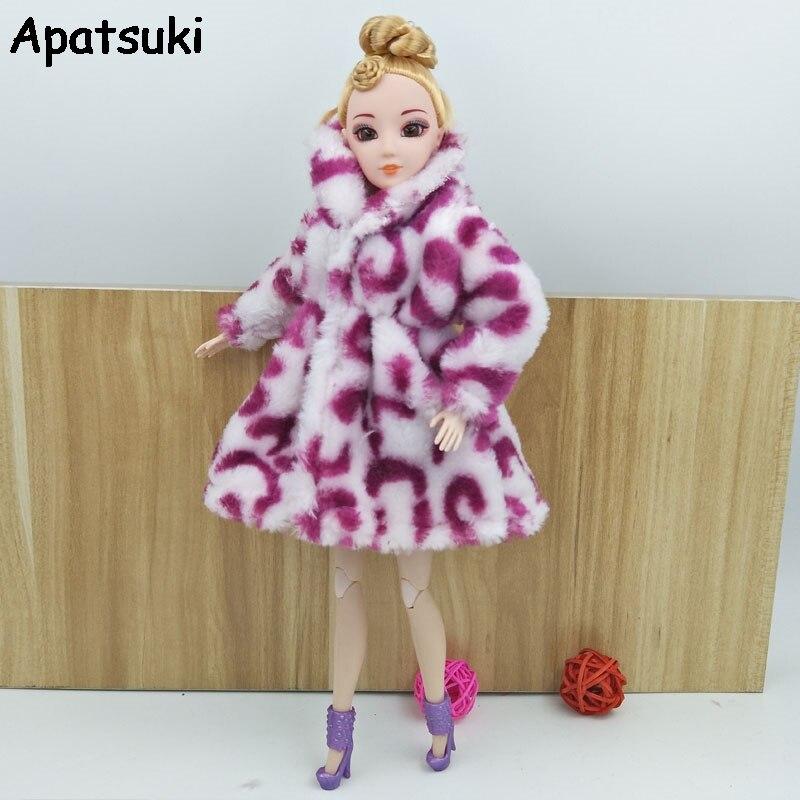 

Шуба из искусственного меха для куклы белый/фиолетовый