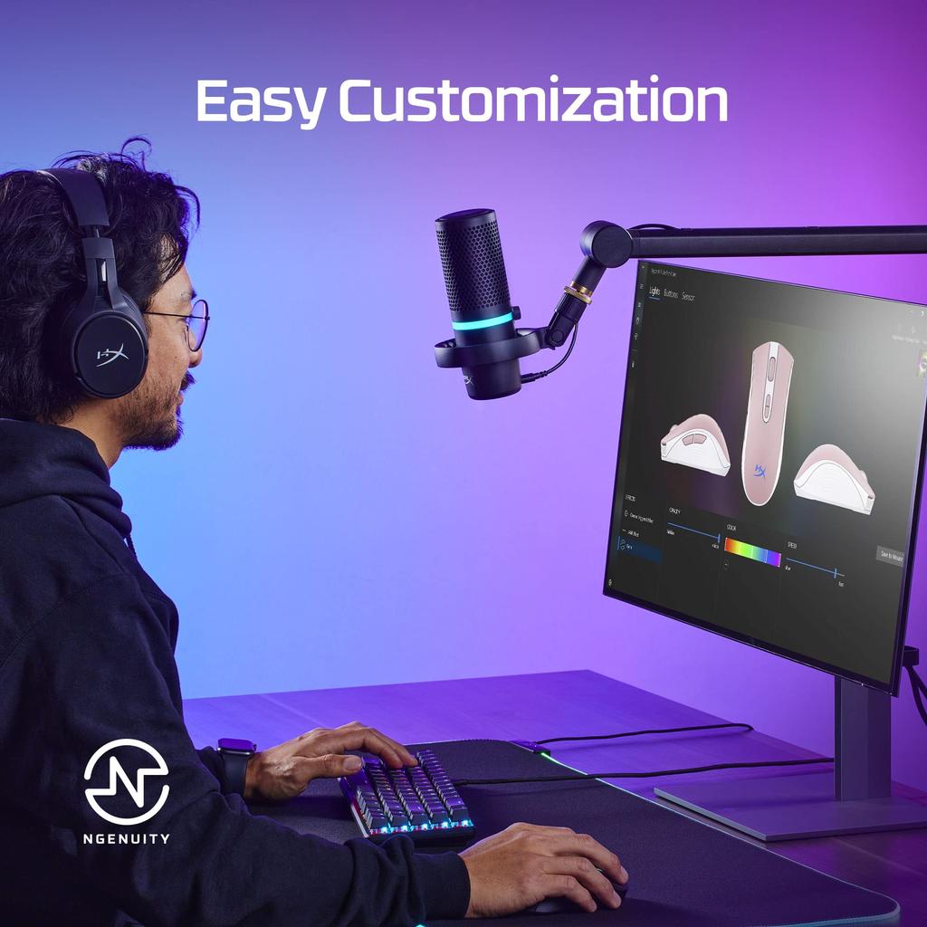 Hyper-X Pulsefire Core RGB Gaming Mouse, Pink, for Gamers, Optical, DPI Adjustable, Omron Switches, 2-Year Warranty, 639P1AA