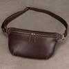 Men'S Genuine Leather Large-Capacity Fanny Pack, Retro Cowhide Breast Bag, First Layer Cowhide Crossbody Shoulder Bag, Oily Leather Casual Bag.