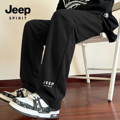 JEEP SPIRIT Men's Spring Loose Wide-Leg Casual Pants