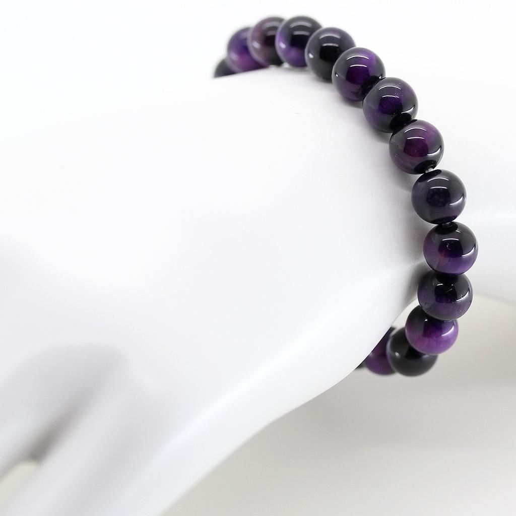 [Ishiki] Purple Tiger Eye 8mm Power Stone Prayer Beads Bracelet [b371]