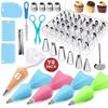 72 Pieces Icing Piping Tips Set, Cake Decorating Supplies, Pastry Tips, Couplers, Bags, Cleaning Brush, Baking Tools Kit