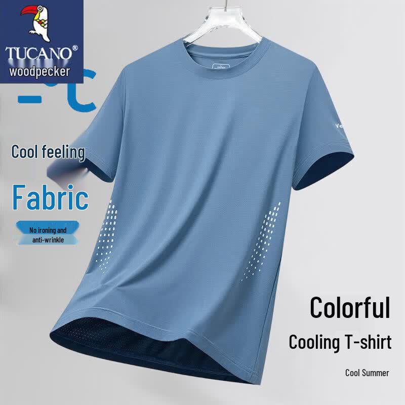 TUCANO Men s Summer Breathable Round Neck Short Sleeve T-Shirt 5XL