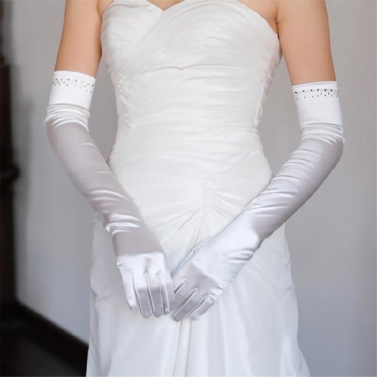 Elegant Gloves Crystal Full Finger for Proms Concert Evening Banquet Accessory Long Gloves for Bride and Bridesmaids