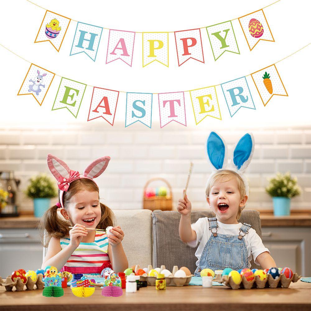 

Сотовые центральные элементы Пасхальный баннер Подвесные вихревые украшения Пасхальные украшения Подвесная гирлянда