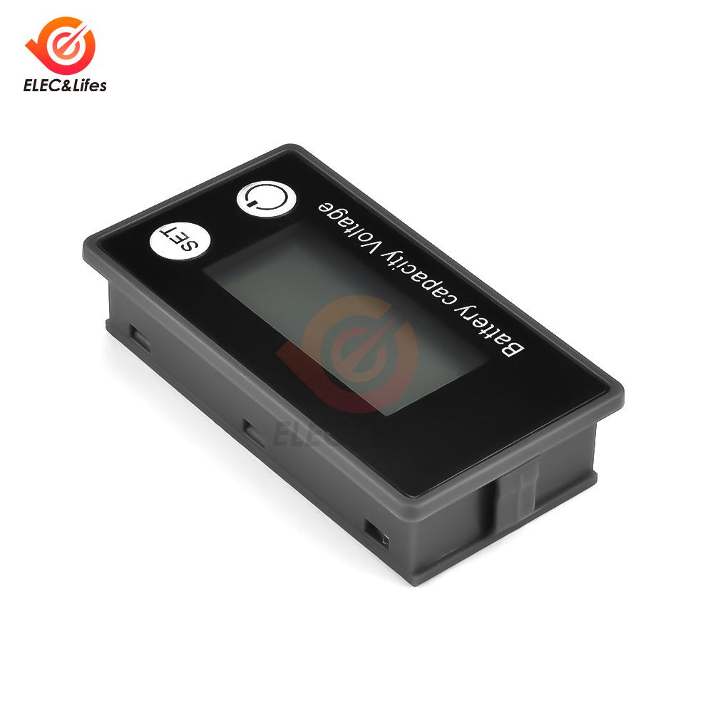DC 8V-111V Battery Capacity Indicator LCD Digital Electricity Meter Lead-acid Lithium LiFe PO1 Voltage Tester for Car Motorcycle