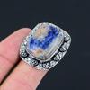 Natural Sodalite Gemstone 925 Sterling Silver Statement Ring Size 8 For Girls