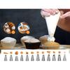 21-Piece Cake Turntable with Piping Tips and Bags, Baking Tool for Decorating, PP Plastic with Graduations, Non-Slip Design