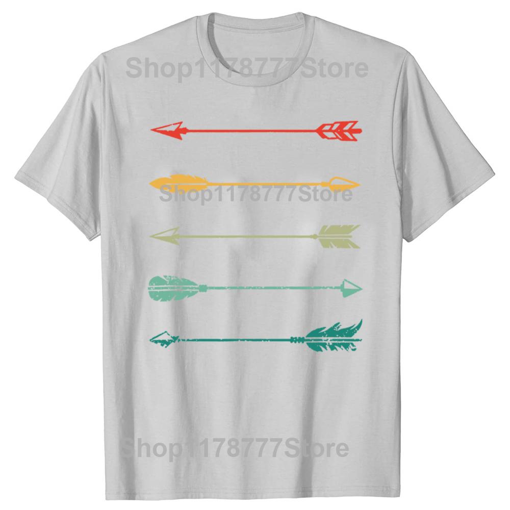 Funny Vintage Arrow Traditional Archery Arrows Bow Hunting Retro T Shirts Mens Clothing Fashion Casual Loose Oversized T Shirt