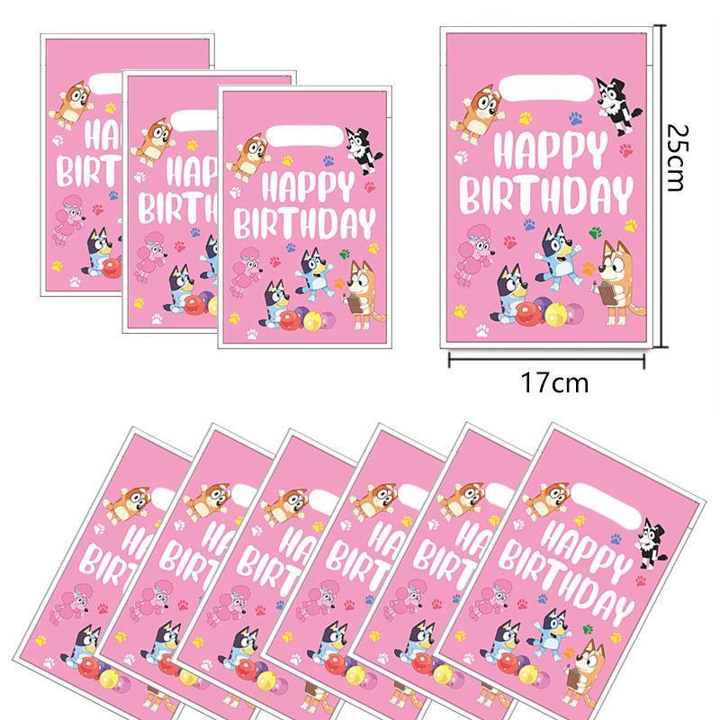Pink Bluey Birthday Party Decoration Set Bingo Puppy Cup Plate Napkins Balloons For Kids Favors Gifts Photo Booth Baby Shower