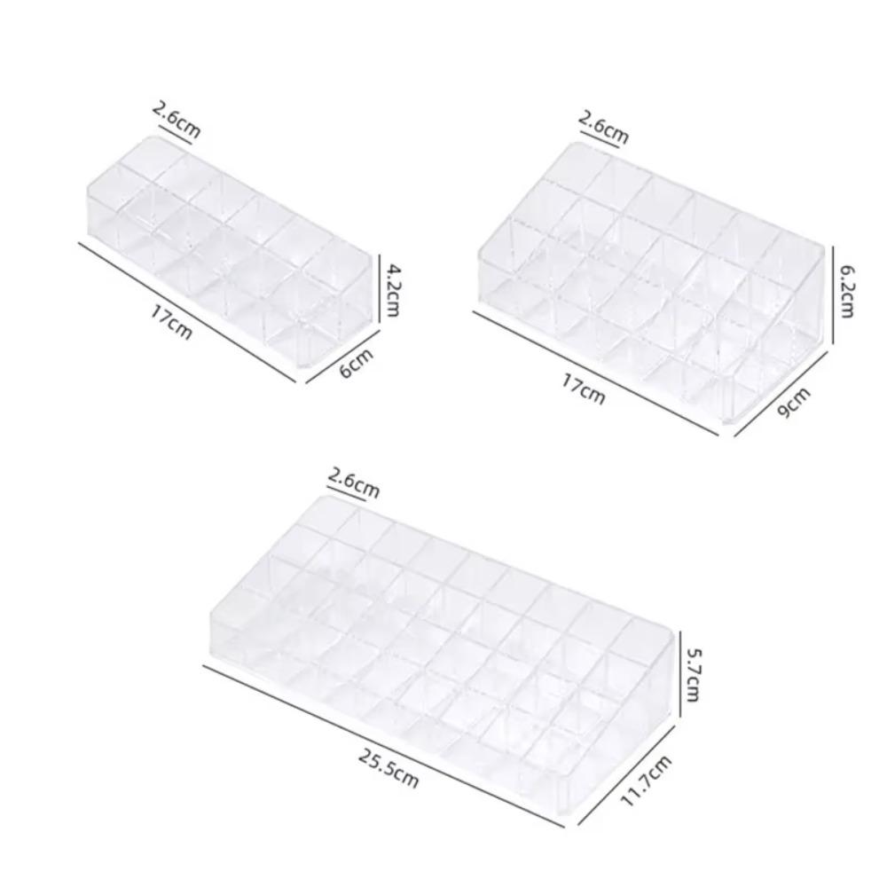 New 12/18/36 Grid Lipstick Storage Box Clear Acrylic Lipstick Case Nail Polish Display Stand Holder Shelf Storage
