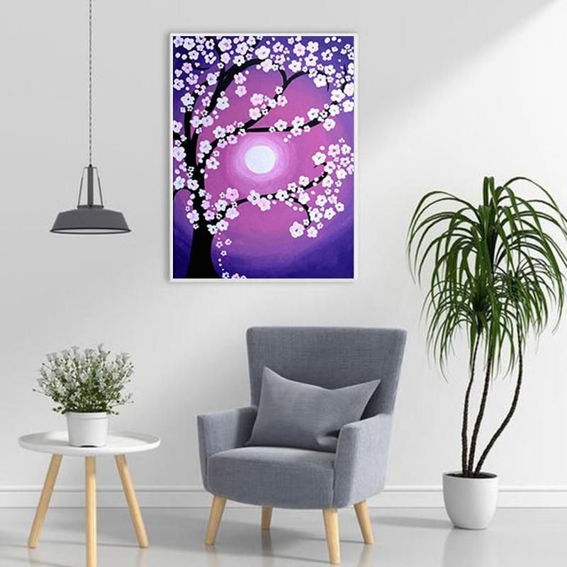 Diy 5D Diamond Painting Landscape Tree Diamonds  Embroidery Full Round Drill Scenery Cross Stitch Mosaic Home Decor Gift