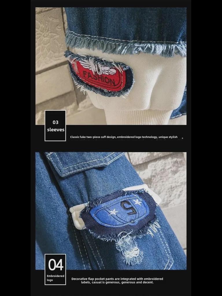 Zweiteiliger Denim-Anzug für Herren im Frühling: Stilvolles Set aus Jacke und Hose