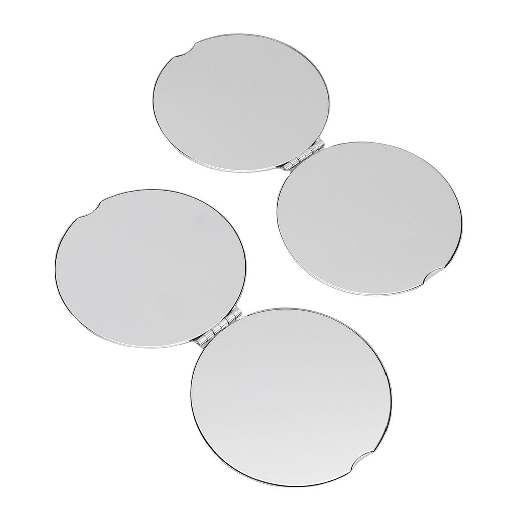 2pcs Stainless Steel Mirror Double Sided Portable Folding Unbreakable Makeup Mirror for Purse Pocket Round 2.6in