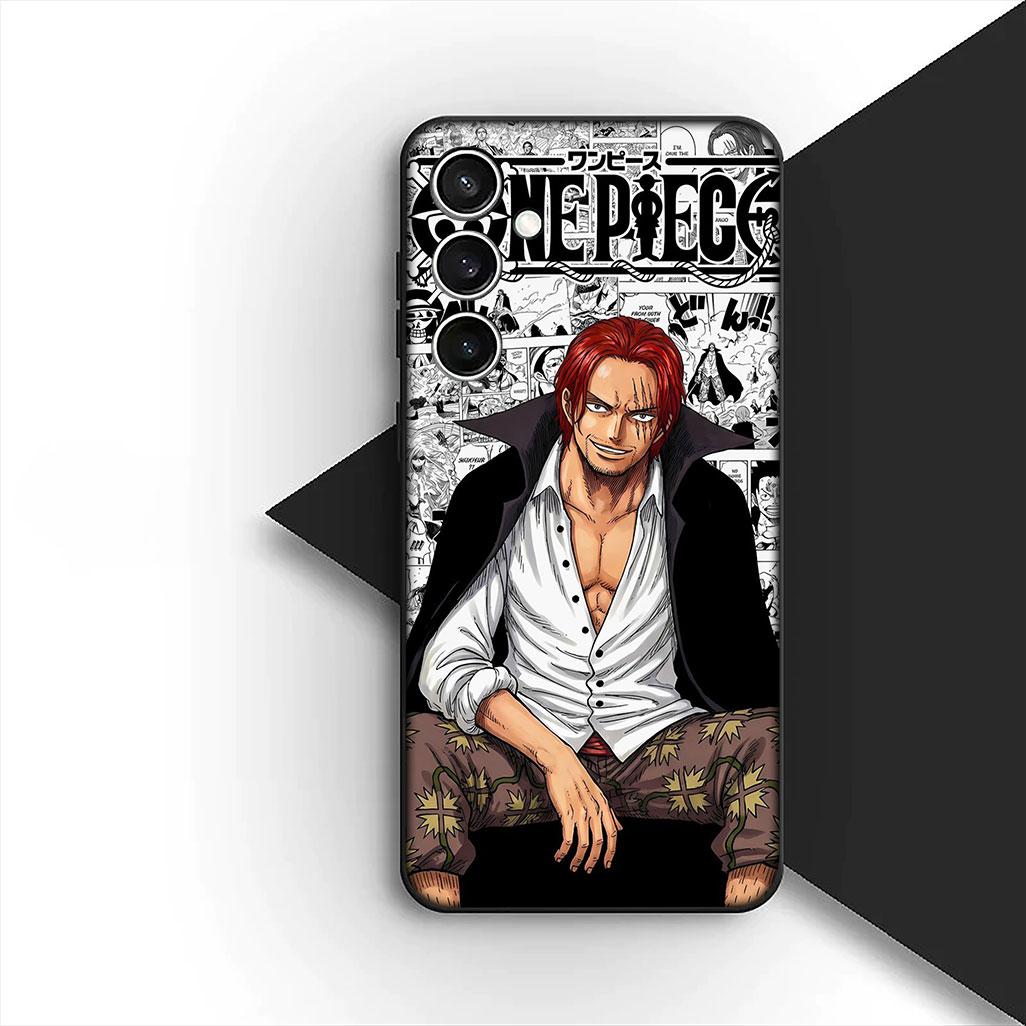 

Cover for Samsung Galaxy S10 S8 S9 Plus A33 A34 A31 70 A71 A72 Note 20 9 8 S10E Phone Case Shanks Red Hair One Piece Luffy Galaxy Note9